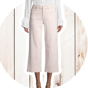 PAIGE Nellie Striped Culotte Cropped Jeans
